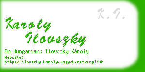 karoly ilovszky business card